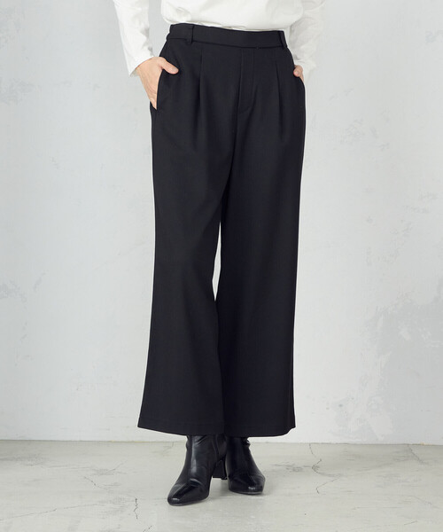 COMME CA MODELS(コムサモデルズ)の「【美しい ベーシックパンツ】TRツイル ワイドパンツ(その他パンツ・レディース・ベージュ系その他/グレー系その他/チャコール/ブラック・MEDIUM/LARGE/SMALL/X-SMALL/X-LARGE)」の6枚目の写真