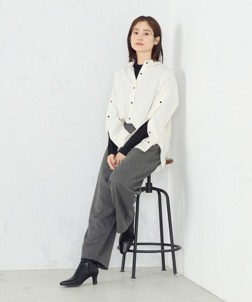 COMME CA MODELS(コムサモデルズ)の「【美しい ベーシックパンツ】TRツイル ワイドパンツ(その他パンツ・レディース・ベージュ系その他/グレー系その他/チャコール/ブラック・MEDIUM/LARGE/SMALL/X-SMALL/X-LARGE)」の7枚目の写真