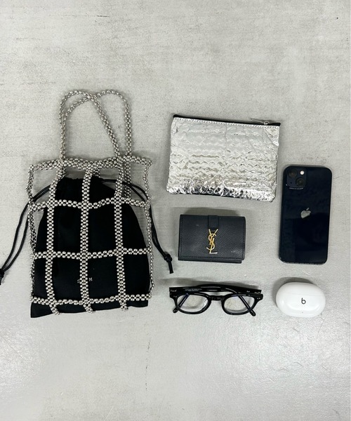 Six M（シックスエム）の「【Six M/シックスエム】ビーズハンドBAG（ハンドバッグ・レディース・シルバー・FREE）」の2枚目の写真