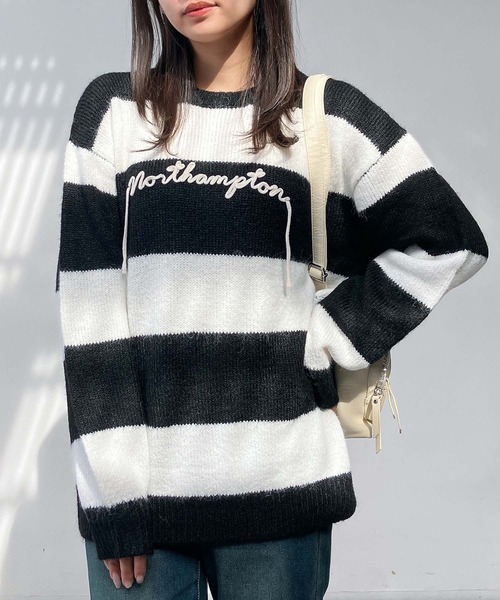 セール】☆モヘアタッチボーダーニットプルオーバー（ニット/セーター