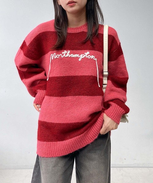 セール】☆モヘアタッチボーダーニットプルオーバー（ニット/セーター