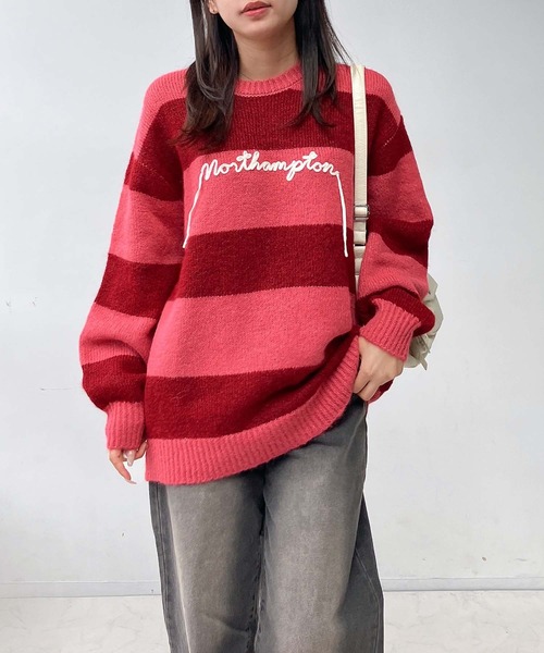 セール】☆モヘアタッチボーダーニットプルオーバー（ニット/セーター