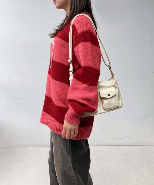 AS KNOW AS plus(アズノゥアズプラス)の「☆モヘアタッチボーダーニットプルオーバー(ニット/セーター・レディース・サックスブルー/ピンク/ブラック/ブルー系/ホワイト系1/サックスブルー系1/ピンク系1・FREE)」の11枚目の写真