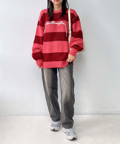 セール】☆モヘアタッチボーダーニットプルオーバー（ニット/セーター