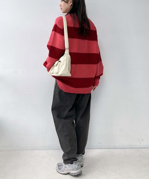 AS KNOW AS plus(アズノゥアズプラス)の「☆モヘアタッチボーダーニットプルオーバー(ニット/セーター・レディース・サックスブルー/ピンク/ブラック/ブルー系/ホワイト系1/サックスブルー系1/ピンク系1・FREE)」の14枚目の写真