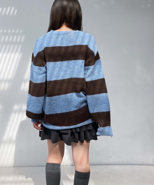 AS KNOW AS plus(アズノゥアズプラス)の「☆モヘアタッチボーダーニットプルオーバー(ニット/セーター・レディース・サックスブルー/ピンク/ブラック/ブルー系/ホワイト系1/サックスブルー系1/ピンク系1・FREE)」の20枚目の写真