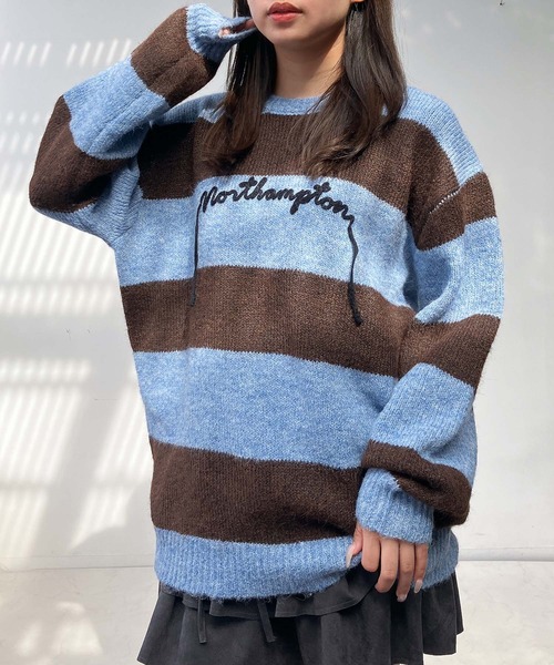 AS KNOW AS plus(アズノゥアズプラス)の「☆モヘアタッチボーダーニットプルオーバー(ニット/セーター・レディース・サックスブルー/ピンク/ブラック/ブルー系/ホワイト系1/サックスブルー系1/ピンク系1・FREE)」の18枚目の写真