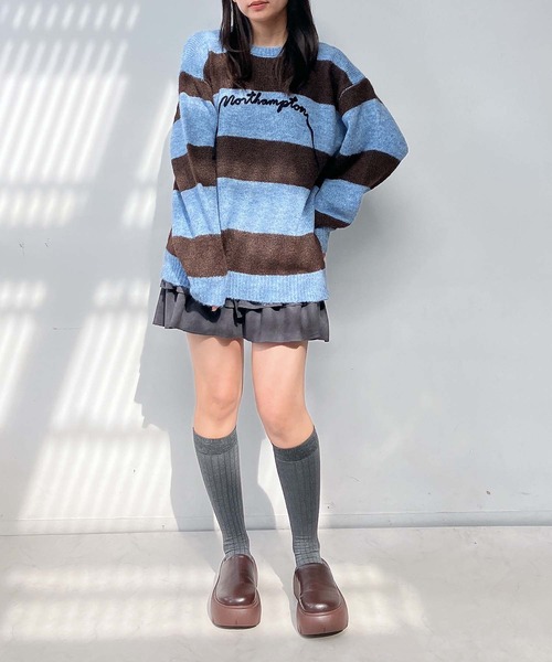 AS KNOW AS plus(アズノゥアズプラス)の「☆モヘアタッチボーダーニットプルオーバー(ニット/セーター・レディース・サックスブルー/ピンク/ブラック/ブルー系/ホワイト系1/サックスブルー系1/ピンク系1・FREE)」の21枚目の写真