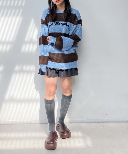 AS KNOW AS plus(アズノゥアズプラス)の「☆モヘアタッチボーダーニットプルオーバー(ニット/セーター・レディース・サックスブルー/ピンク/ブラック/ブルー系/ホワイト系1/サックスブルー系1/ピンク系1・FREE)」の22枚目の写真