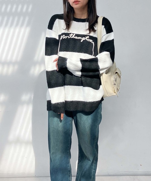 セール】☆モヘアタッチボーダーニットプルオーバー（ニット/セーター