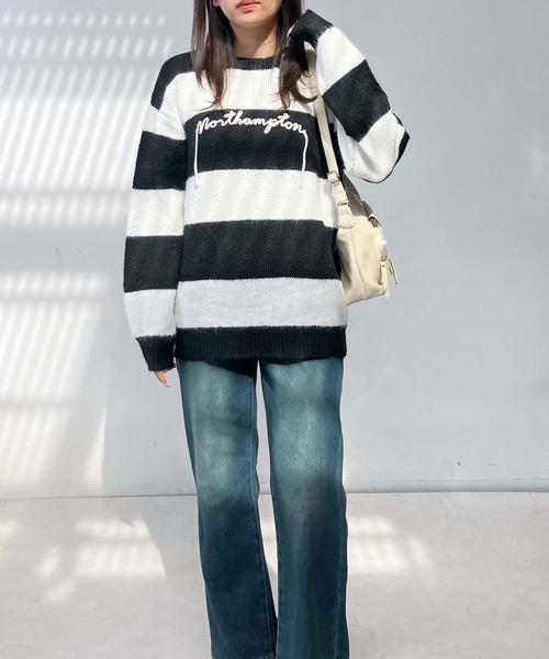 セール】☆モヘアタッチボーダーニットプルオーバー（ニット/セーター