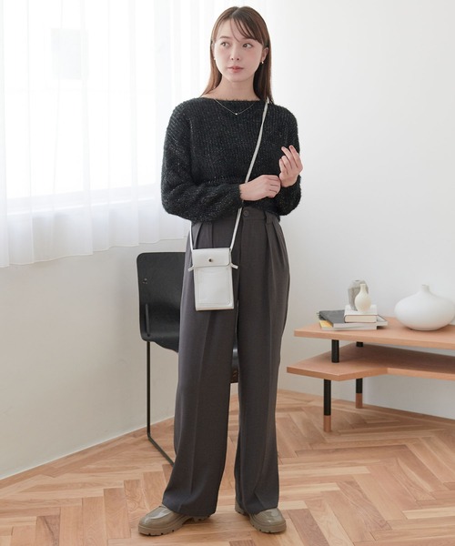 ECRIRE（エクリール）の「ラメ入りショートニット（ニット/セーター・レディース・ベージュ/グレー/オフホワイト/ピンク/ブラウン/ブラック・M）」の18枚目の写真