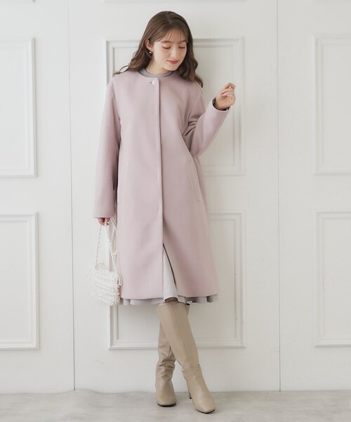 couture brooch（クチュールブローチ）の「◆【オフィス・通勤もOK】裾ペプラムニットワンピース（ワンピース・レディース・ライトグレー/ブラック/ブラウン系・38/42）」の8枚目の写真