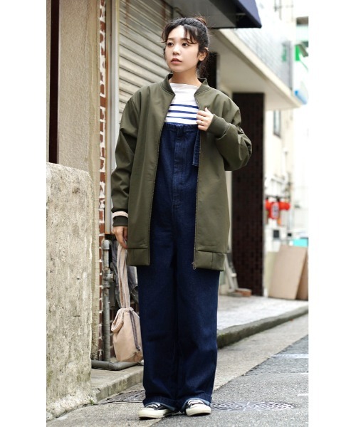 zootie(ズーティー)の「フロントジッパー 裏起毛 デニムサロペット(サロペット/オーバーオール・レディース・インディゴブルー/ブラック・フリー)」の16枚目の写真