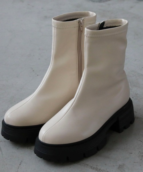 archives(アルシーヴ)の「厚底ストレッチブーツ(ブーツ・レディース・ブラック/アイボリー・MEDIUM/LARGE)」の19枚目の写真