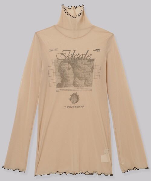THINGS THAT MATTER(シングス ザット マター)の「【THINGS THAT MATTER/(シングス ザット マター)】VENUS TULLE HIGH NECK TOPS/ヴィーナスハイネックトップス(Tシャツ/カットソー・レディース・ベージュ/アイボリー・FREE)」の6枚目の写真