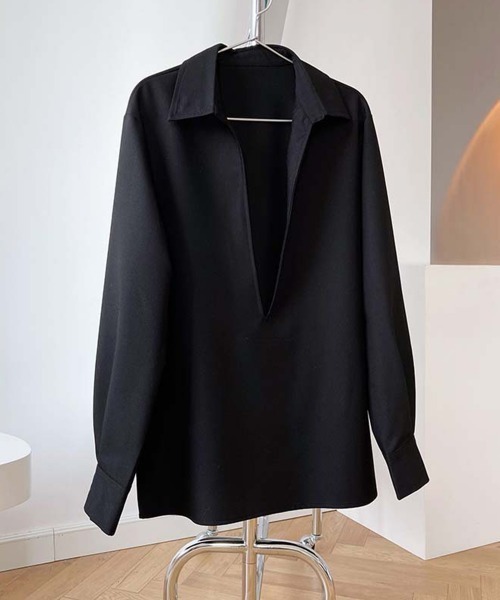 Miniministore(ミニミニストア)の「シャツブラウス 長袖 レディース 韓国(シャツ/ブラウス・レディース・ブラック/ホワイト・S/M/L)」の12枚目の写真
