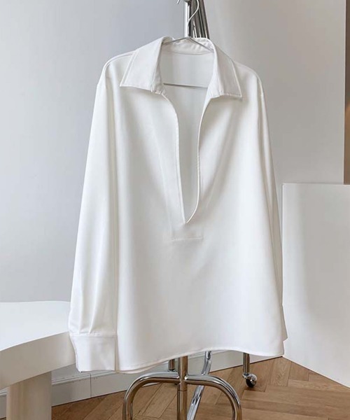 Miniministore(ミニミニストア)の「シャツブラウス 長袖 レディース 韓国(シャツ/ブラウス・レディース・ブラック/ホワイト・S/M/L)」の14枚目の写真