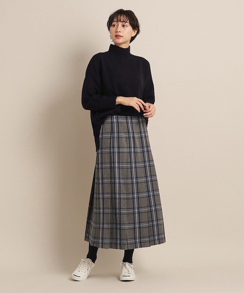 Dessin（デッサン）の「◆【洗える】起毛チェックプリーツスカート（XS～L）（スカート・レディース・レッド系3/ダークグリーン系1/チャコールグレー・00/01/02/03）」の10枚目の写真