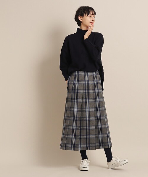 Dessin（デッサン）の「◆【洗える】起毛チェックプリーツスカート（XS～L）（スカート・レディース・レッド系3/ダークグリーン系1/チャコールグレー・00/01/02/03）」の11枚目の写真