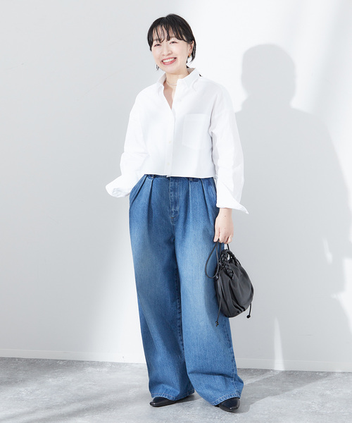 journal standard L'essage（ジャーナルスタンダードレサージュ）の「オックスフォードワイドシャツ（シャツ/ブラウス・レディース・ホワイト/ピンク/ブルー系その他・FREE）」の4枚目の写真