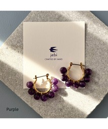 【jebi】天然石のボリュームフープピアス(チタンポスト)(MA)