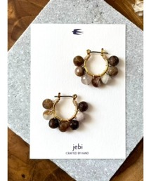 tone | 【jebi】天然石のボリュームフープピアス（チタンポスト）(MA)(ピアス（両耳用）)