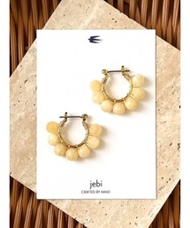 【jebi】天然石のボリュームフープピアス（チタンポスト）(MA)