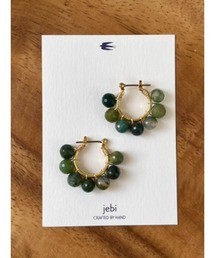 【jebi】天然石のボリュームフープピアス(チタンポスト)(MA)