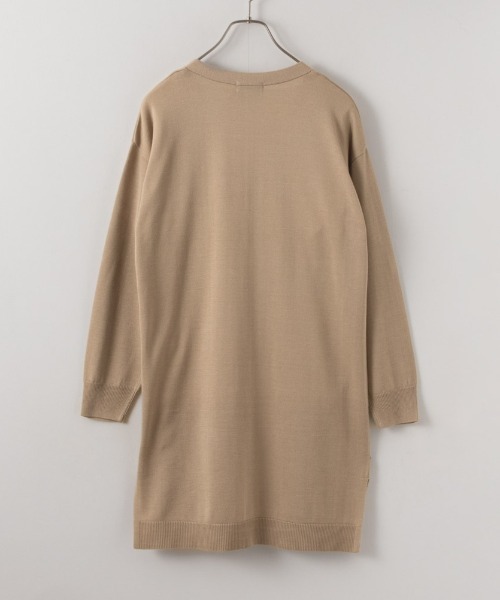 NAVY(ネイビー)の「NAVY 洗えるニット カーディガン+Tシャツセット アンサンブル(ニット/セーター・レディース・ベージュ/ライトグレー/ブラック×ホワイト/ライトカーキ・M/L)」の12枚目の写真