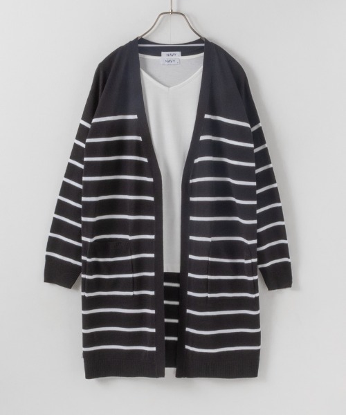 NAVY(ネイビー)の「NAVY 洗えるニット カーディガン+Tシャツセット アンサンブル(ニット/セーター・レディース・ベージュ/ライトグレー/ブラック×ホワイト/ライトカーキ・M/L)」の14枚目の写真