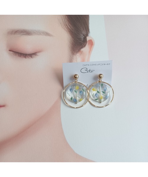 tone(トーン)の「【Coto】チューリップフープピアス(MA)(ピアス(両耳用)・レディース・ゴールド・FREE)」の2枚目の写真