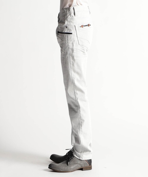 HIDEAWAYS NICOLE（ハイダウェイニコル）の「黒顔料ビットデニムパンツ（デニムパンツ・メンズ・ブラック/オフホワイト・LARGE/MEDIUM/X-LARGE/SMALL）」の6枚目の写真