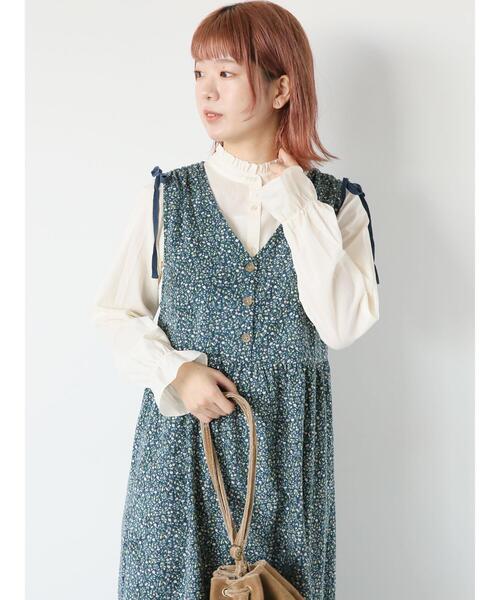 ehka sopo(エヘカソポ)の「柄アソートスタンドフリルブラウス(シャツ/ブラウス・レディース・キナリ/オフホワイト/ミント/ブラック・F)」の9枚目の写真