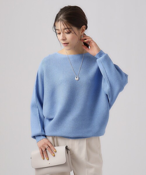 DRESKIP（ドレスキップ）の「◆【洗える】上品で華やかに アンジェリーナドルマンニット（ニット/セーター・レディース・ブラック/ベビーピンク/グレー/オフホワイト/ブルー・00）」の4枚目の写真