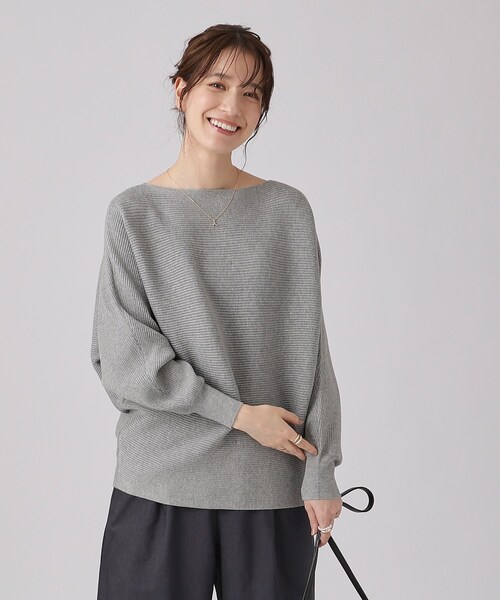 DRESKIP（ドレスキップ）の「◆【洗える】上品で華やかに アンジェリーナドルマンニット（ニット/セーター・レディース・ブラック/ベビーピンク/グレー/オフホワイト/ブルー・00）」の9枚目の写真