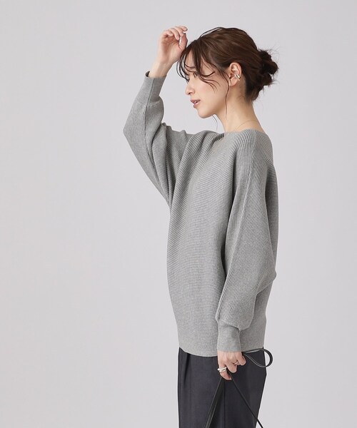 DRESKIP（ドレスキップ）の「◆【洗える】上品で華やかに アンジェリーナドルマンニット（ニット/セーター・レディース・ブラック/ベビーピンク/グレー/オフホワイト/ブルー・00）」の13枚目の写真