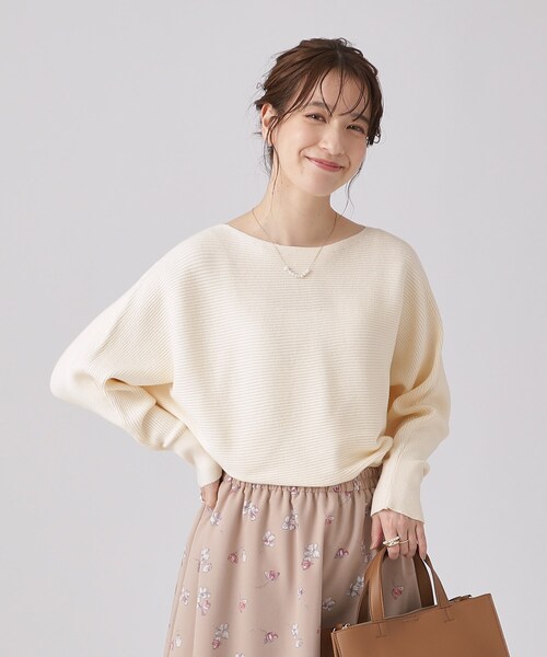 DRESKIP（ドレスキップ）の「◆【洗える】上品で華やかに アンジェリーナドルマンニット（ニット/セーター・レディース・ブラック/ベビーピンク/グレー/オフホワイト/ブルー・00）」の12枚目の写真