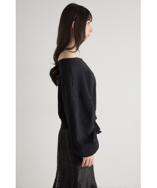 rienda(リエンダ)の「【WEB限定】オフショルスウェットトップス(スウェット・レディース・ブラック/ホワイト・FREE)」の20枚目の写真