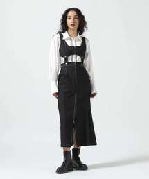 AULA AILA（アウラアイラ）の「AULA AILA/アウラアイラ/2WAY DENIM JUMPER SKIRT/1241-03004（デニムスカート・レディース）」