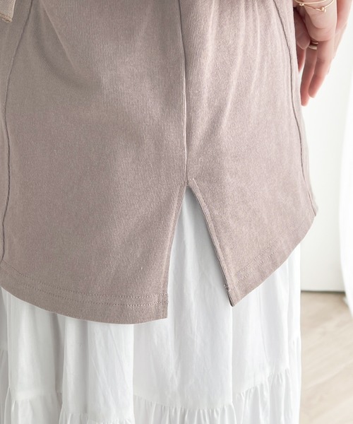 classicalelf(クラシカルエルフ)の「ふんわりチュールが即旬顔。チュールドッキングノースリーブトップス(Tシャツ/カットソー・レディース・モカ/オートミール/ブラック・LARGE/X-LARGE/MEDIUM/SMALL)」の14枚目の写真
