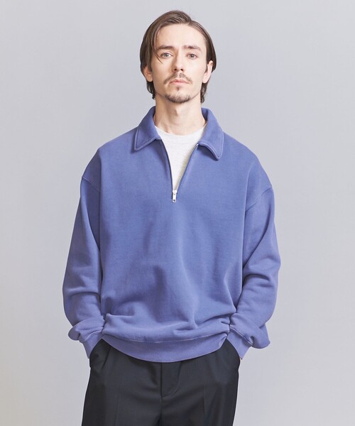 BEAUTY&YOUTH UNITED ARROWS(ビューティーアンドユースユナイテッドアローズ)の「パウダーウォッシュ ハーフ ジップ スウェット(スウェット・メンズ・クリーム/ダークグレー/ロイヤルブルー・S/M/XL/L)」の3枚目の写真