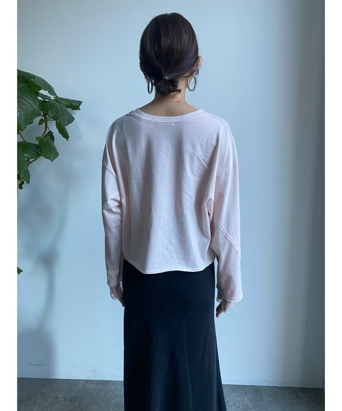 DouDou（ドゥドゥ）の「袖チュールドッキングTEE（Tシャツ/カットソー・レディース・オフホワイト/ピンク/ネイビー・FREE）」の15枚目の写真