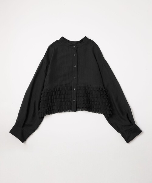 EMMEL REFINES（エメルリファインズ）の「＜EMMEL REFINES＞EM シアープリーツ 2WAY シャツ（シャツ/ブラウス・レディース・オフホワイト/ブラック・FREE）」の2枚目の写真