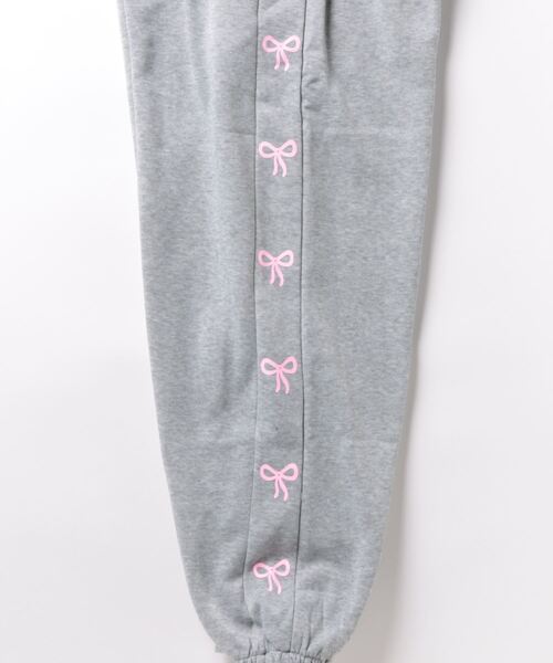 VIBGYOR（ヴィブジョー）の「【LAMPOON】リボンスエットパンツ（スウェットパンツ・レディース・ブラック/グレー/ピンク/ホワイト・FREE）」の9枚目の写真