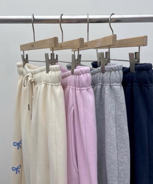 VIBGYOR（ヴィブジョー）の「【LAMPOON】リボンスエットパンツ（スウェットパンツ・レディース・ブラック/グレー/ピンク/ホワイト・FREE）」の12枚目の写真