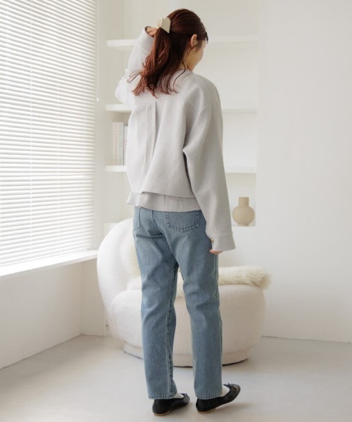 flower(フラワー)の「メルティングツイードジャケット(ノーカラージャケット・レディース・グレー/ホワイト・FREE)」の20枚目の写真