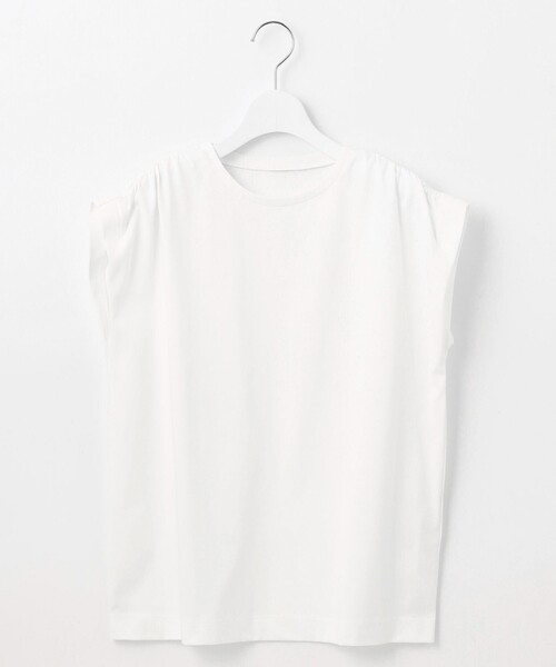 tシャツ 「洗える」タックギャザーネック Tシャツ レディース セール】【洗える】タックギャザーネック Tシャツ（Tシャツ