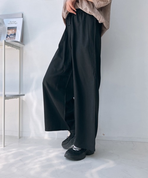 AS KNOW AS plus(アズノゥアズプラス)の「◎ウエストゴム ワイドイージーパンツ(その他パンツ・レディース・ブラック/アイボリー/グレー/グリーン/モカ/マスタード/ストライプ/チェック・FREE)」の13枚目の写真