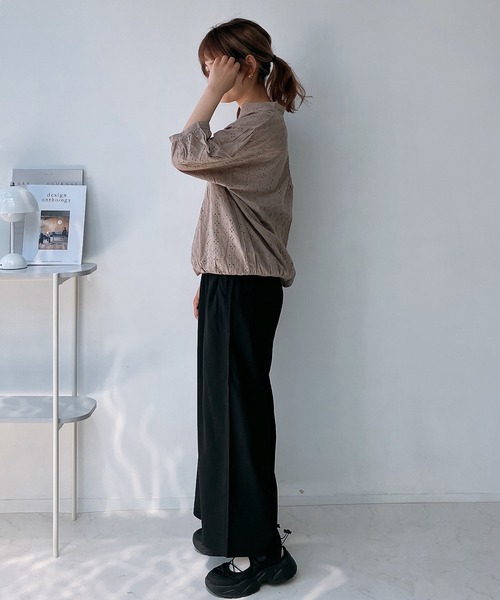 AS KNOW AS plus(アズノゥアズプラス)の「◎ウエストゴム ワイドイージーパンツ(その他パンツ・レディース・ブラック/アイボリー/グレー/グリーン/モカ/マスタード/ストライプ/チェック・FREE)」の11枚目の写真